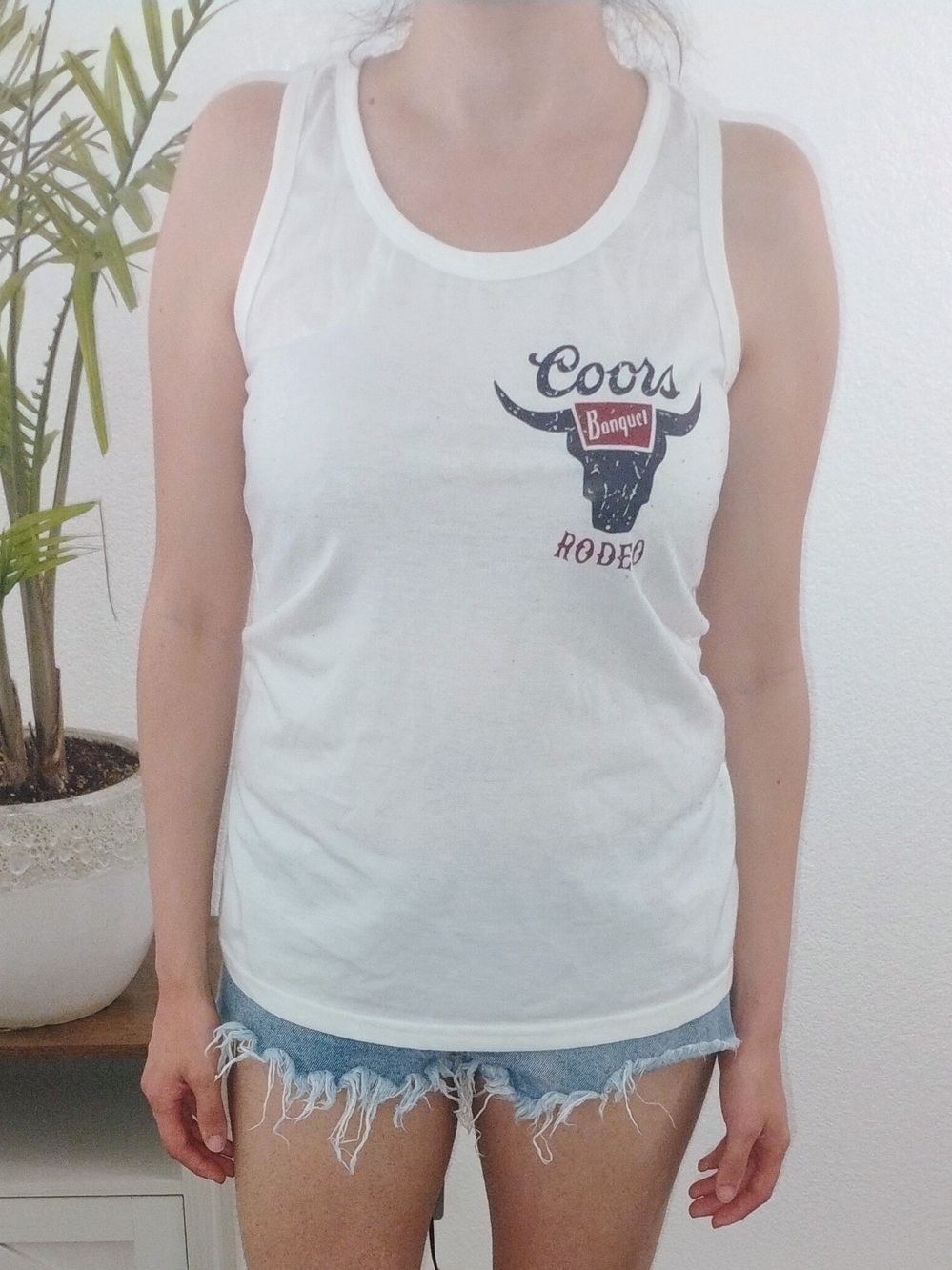 Rodeo Graphic White Tank Top - Sleeveless Women's Tee